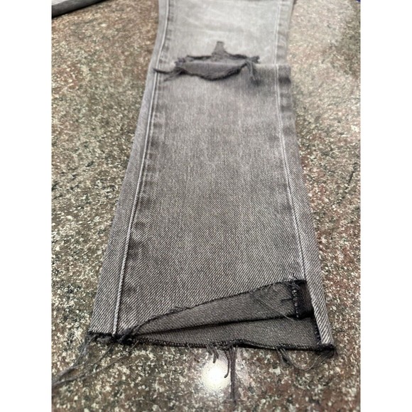 FRAME Denim Jeans Women's Size 23 Black Le Garcon Crop Straight Raw Hem Ankle‎ - Picture 9 of 10